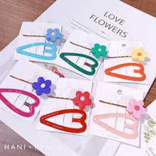 Красивый элегантный женский и девочки миловидный зажим для волос девушка зажим для волос сердце японский Конфеты цвет боковой зажим женские аксессуары для волос