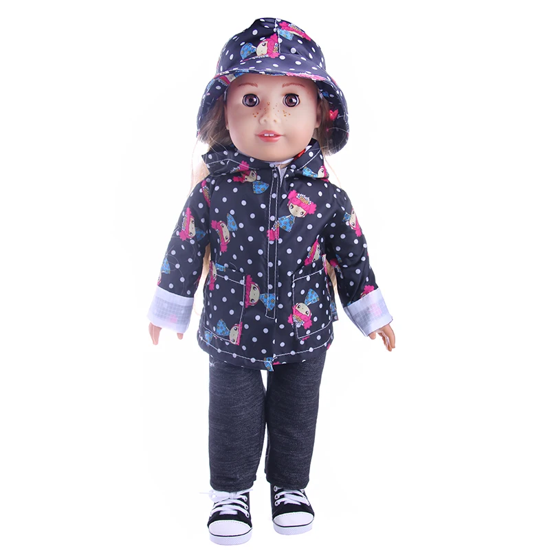 

Cute Clothes Pants Cap Set for 18 inch American doll, Children the best Christmas gift
