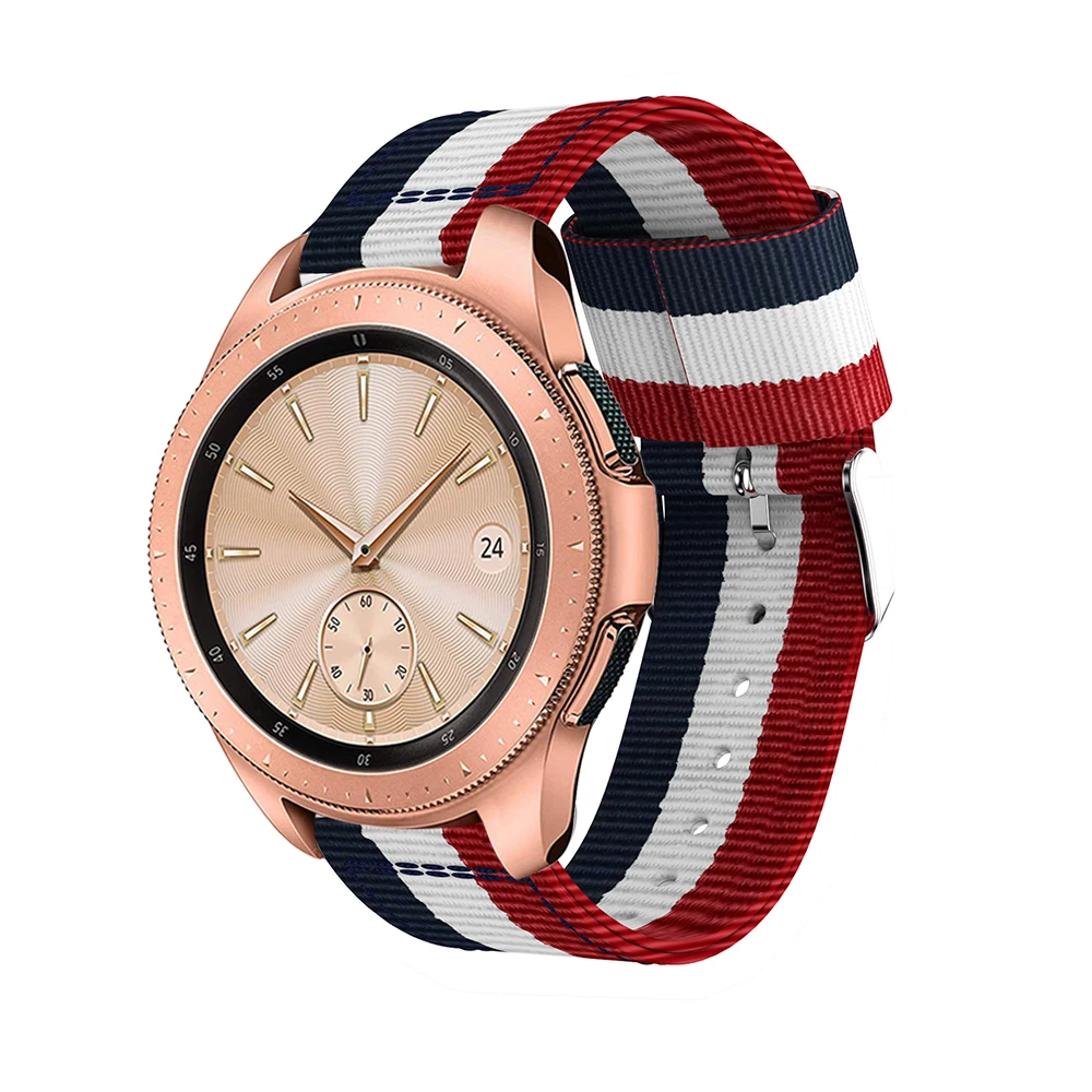Цветной нейлоновый ремешок для Samsung Gear S3 S2 Band Frontier galaxy Watch 42 мм 46 huami amazfit bip 22 20