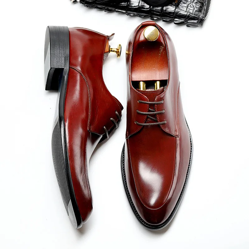 De Punta Oxford Vestir Cuero Para Hombre Negro Vino Oficina Rojo vino Alta Vaca Qyfcioufu Encaje Tinto Zapatos Negro La Formal Calidad Genuino qXdwXOgx
