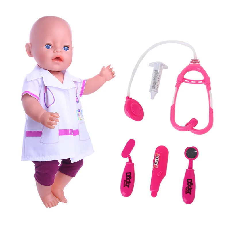 Luckdoll doctor suits five sets of medical equipment for 18inch and43cm American dolls, the best