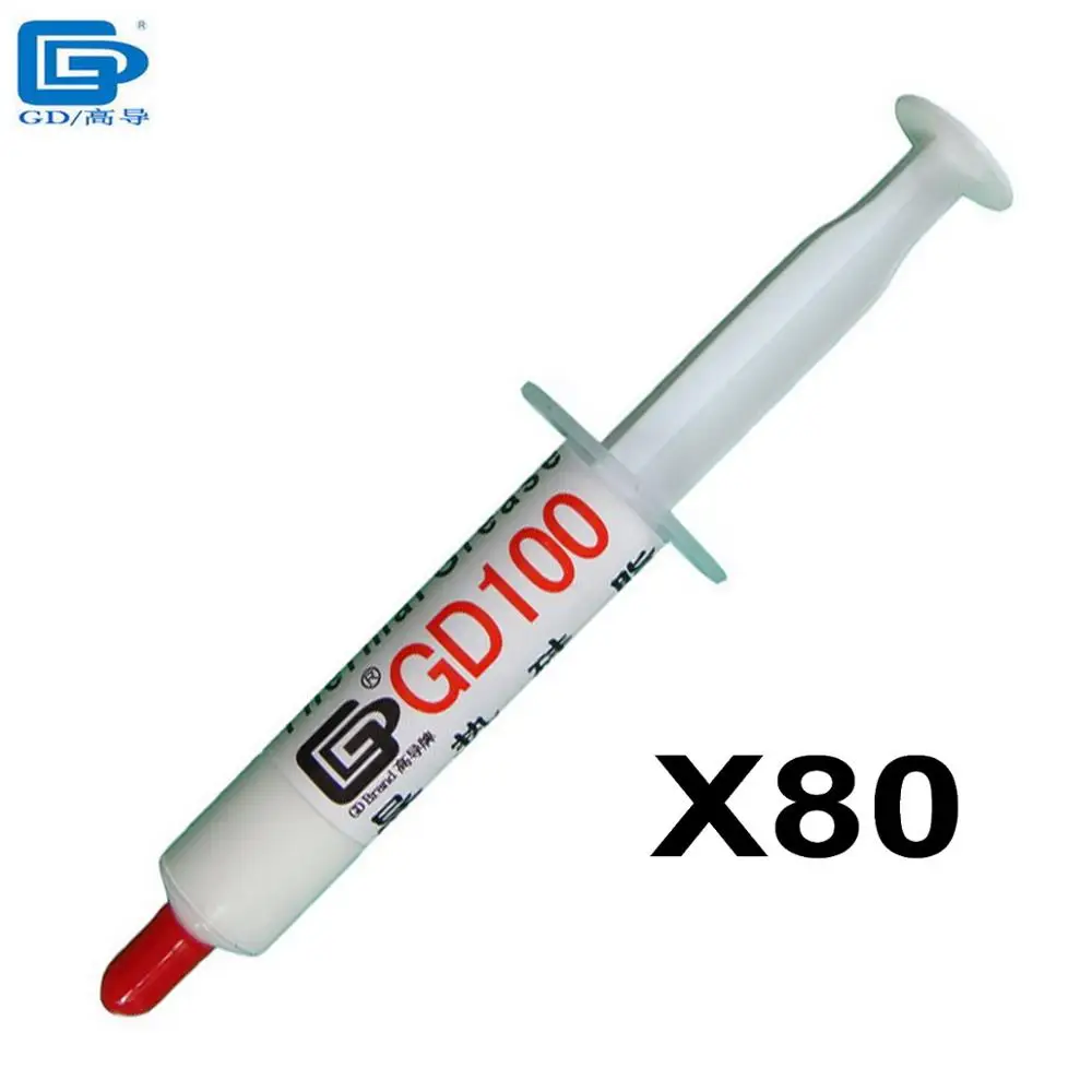 

GD Brand Thermal Conductive Paste Grease Silicone Plaster GD100 Heat Sink Compound Cold 80 Pieces Net Weight 7 Grams White SY7