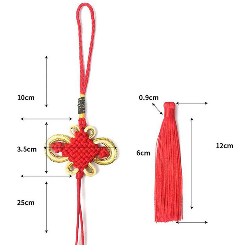Атласный Шелковый китайский узел, сделанный вручную с мягкими кисточками для богатства и удачи для домашнего офисного декора Подвесные Украшения для автомобиля подарок