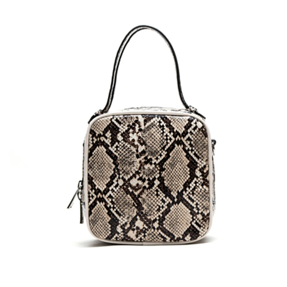 

handbag New 2019 summer simple snake pattern square single shoulder shoulder slung king minimalist printed box women bag