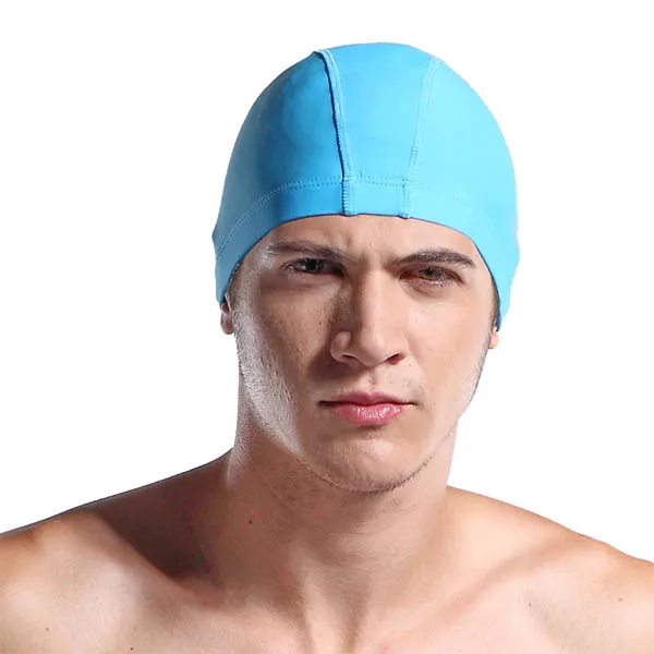 Для мужчин S шапочки для плавания нейлон плюс DESMIIT высокое качество плавание шляпа черный, темно синий темно белый - Цвет: Sky Blue