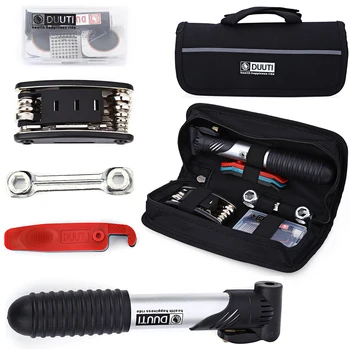 

Mini Bike Pump & Tire Puncture Repair Kit Multi Function Tools for Bike Bicycle Tire Repair Tools Bag Cycling Repair Kits D30