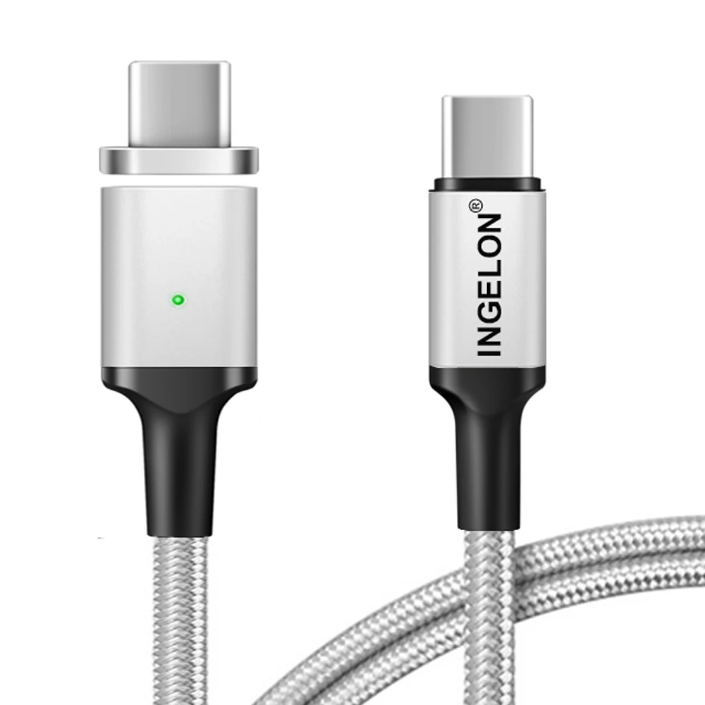 Ingelon Faster Charger PD USB C Magnetic Cable Max 100W 5A 1.8 Meter Nylon Charge Data Sync Type C Gadget for Android & Macbook (2)