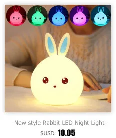 Стиль Кролик светодиодный ночник для детей Детские ночники многоцветный силиконовые touch Сенсор коснитесь Управление ночник