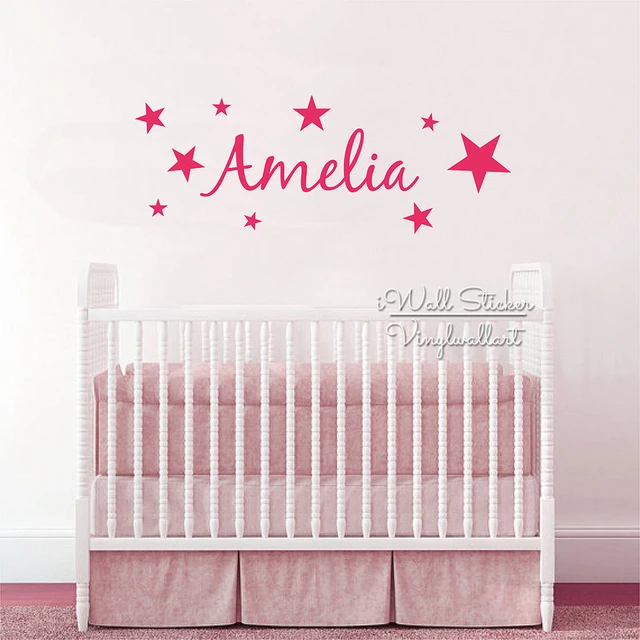 stars name wall sticker children name wall decal baby nursery star