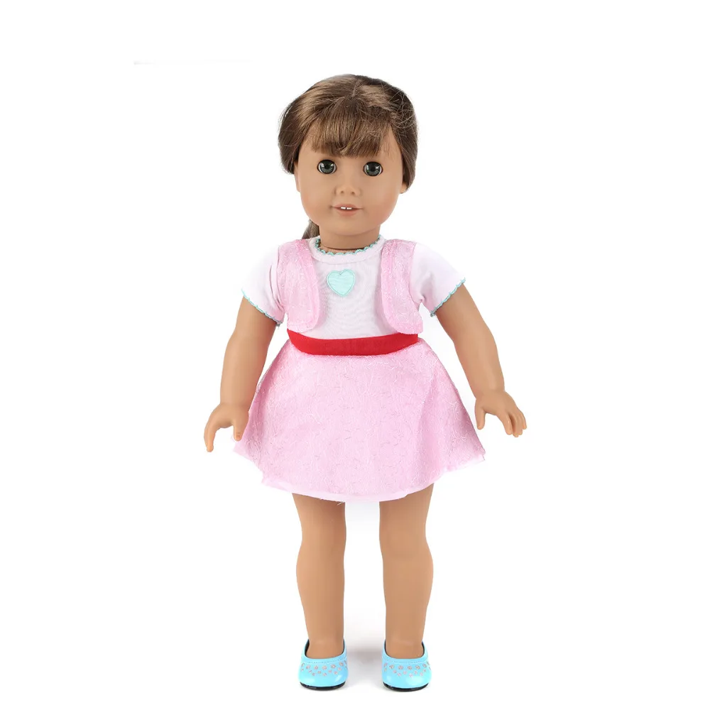 Cute Pink Colors American Girl Doll Dress 18 Inch Doll Clothes And