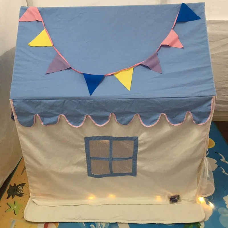 

Creative Blue Children's Tent House Tent Children's Game Tent Game House Toy House Playhouse for Kids Indoor Folding Playtent