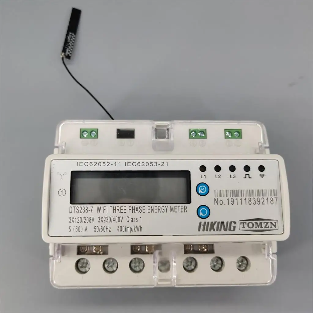  3 Phase 60A remote control wifi smart Din rail energy meter kwh with over under voltage current pro - 33024605194