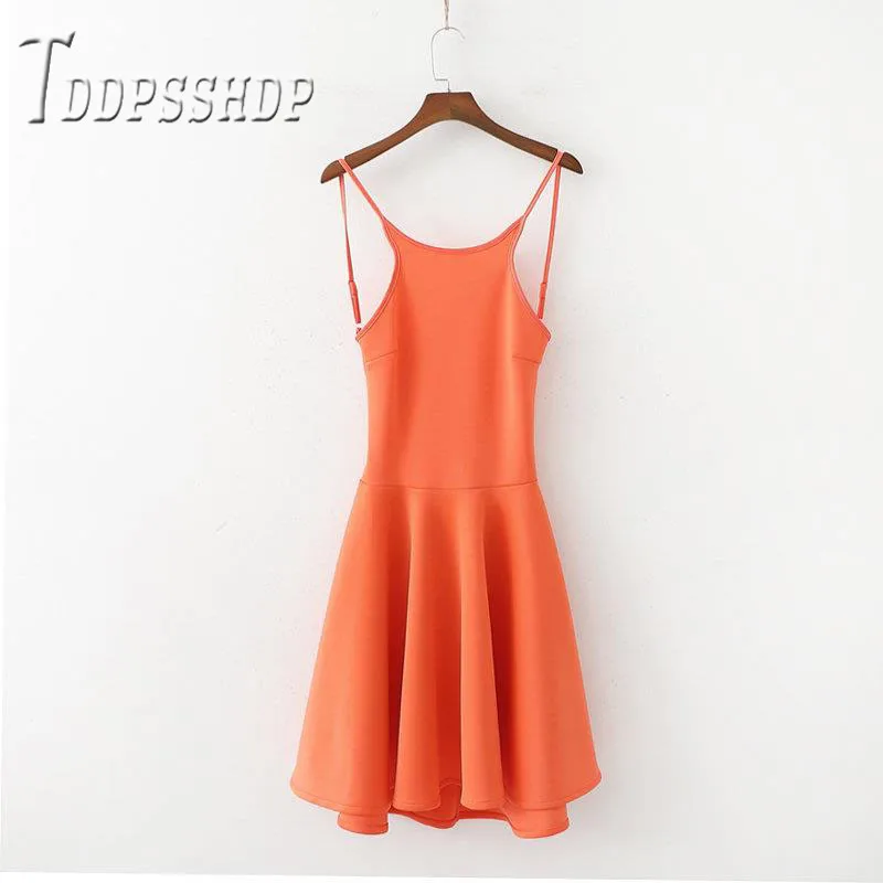 Женское платье оранжевого цвета без рукавов сексуальное с открытой спиной модное женское платье для отпуска