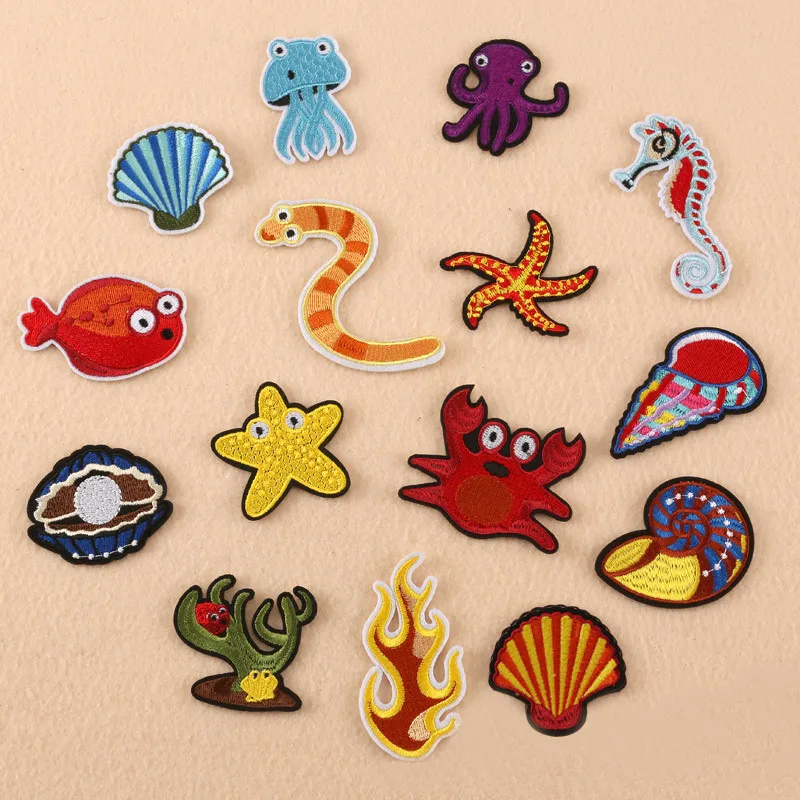 Sea Animals DIY Embroidered Sew Iron On Patches Badge Fabric Applique Sticker 