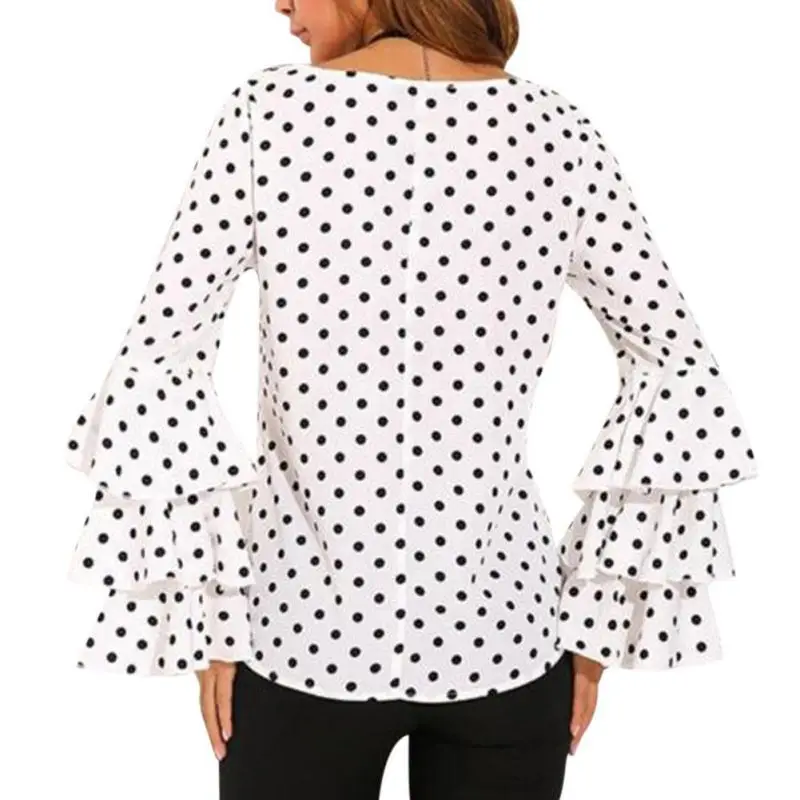 النساء البولكا نقطة Blusas قمصان الربيع الأزياء يا الرقبة طويلة الأكمام بلوزة Femininas قمم عارضة زائد حجم 4XL 5XL قميص النساء البولكا نقطة Blusas قمصان الربيع الأزياء يا الرقبة طويلة الأكمام بلوزة Femininas قمم عارضة زائد حجم 4XL 5XL قميص