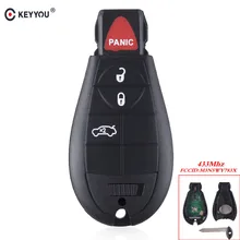 KEYYOU 3 3 + 1 4 Tasten Fernbedienung Auto Schlüssel Für Dodge Challenger Ladegerät Chrysler Jeep Frequenz 433 MHz M3N5WY783X IYZ-C01C