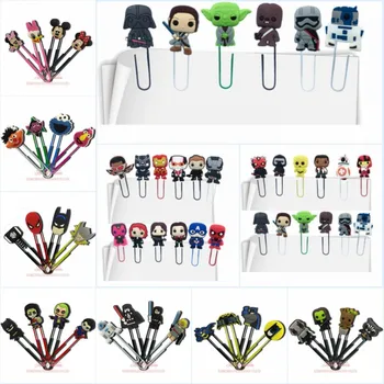 

50pcs/lot Avenger Hero Groot Mickey Cartoon Bookmarks for Kids Paper Clips for School Teacher Office DIY Craft Party Gift