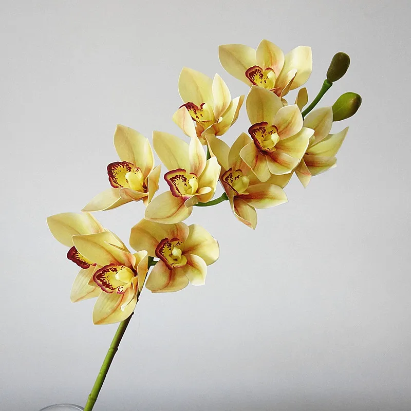 Настоящее прикосновение 3D печать искусственный цветок орхидеи Cymbidium латексный имитирующий цветок для украшения дома и свадьбы