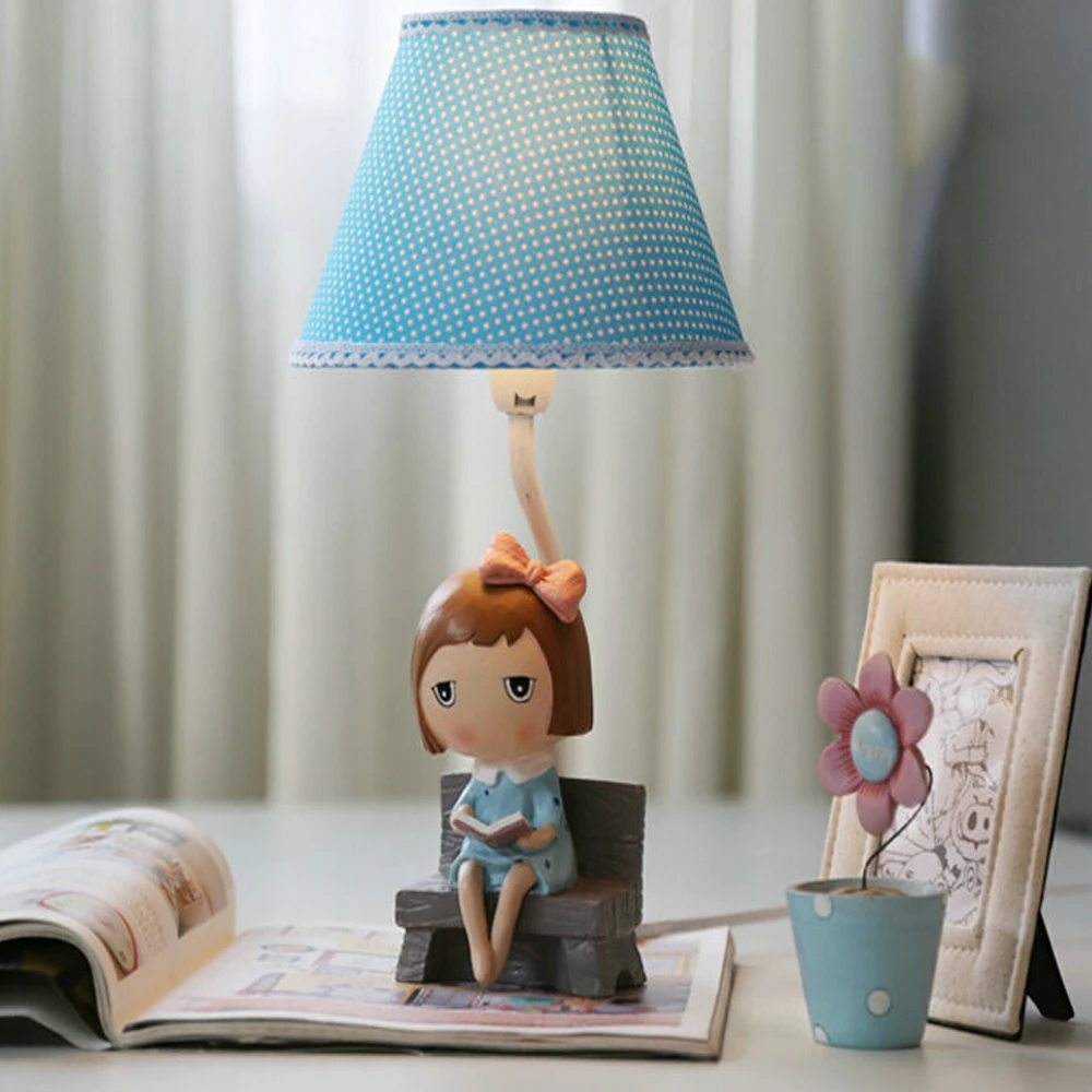 

High Quality Decorative Girl Romantic Table Lamp E14 110V-220V Children Room Switch Button Table Light Study Led Desk Lamp