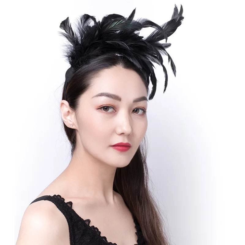 

Feativel Hairband Female Feather Headband Hair Accessories Headdress Party Hair Head Decoration Crown Girls Hair Accessories