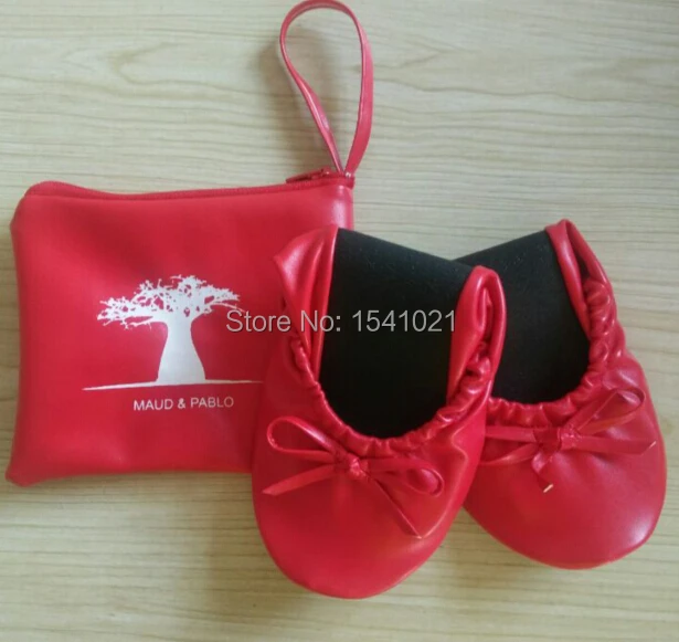 

New Fashion Women red Pocket Shoes Dance shoesTravel Ballet Flats soft bottom Ballet Flats in free shipping
