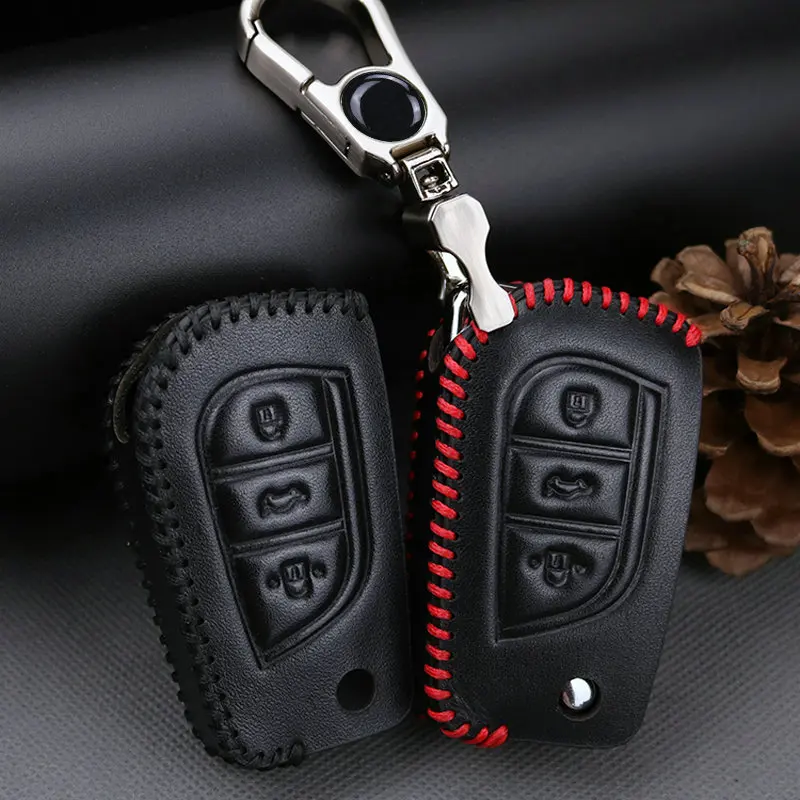 Чехол для автомобильного ключа брелок Toyota Camry 2019 Corolla Avensis Prius Vitz RAV4 Highlander Fortuner