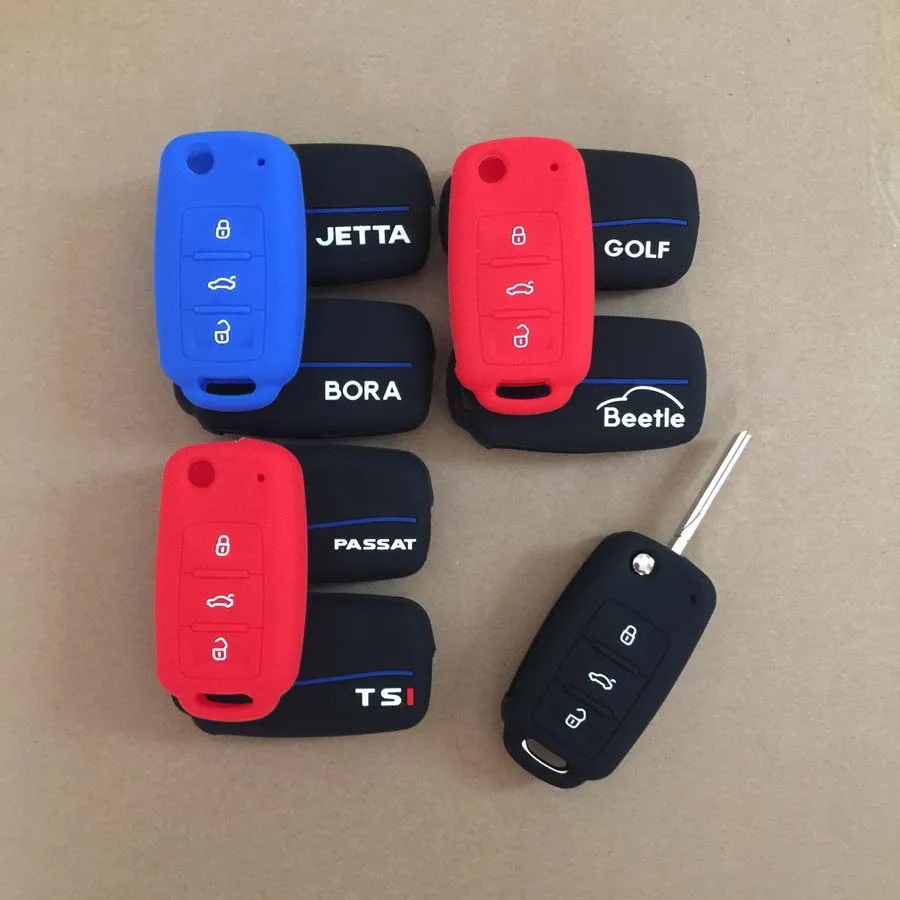 100 units 6 type New Design silicone car key case For VW Jetta Passat