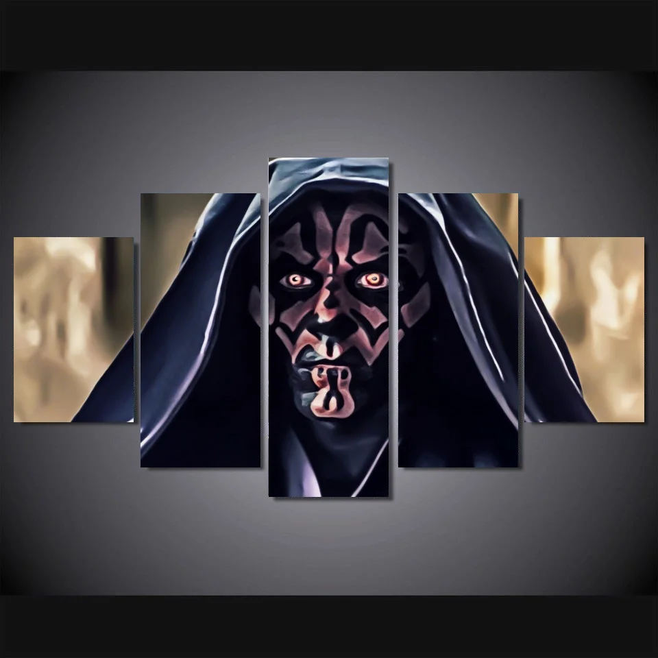 Modular-Prints-Pictures-Home-Decorative-5-Pieces-Star-Wars-Paintings-Office-Cartoon-Canvas-Poster-Animation-Frame