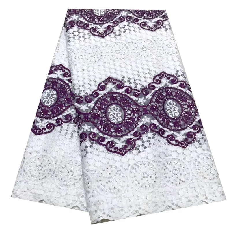 Tela de encaje africano estilo popular 120-135 cm de ancho para ropa y moda vendida por 5 yardas - 2