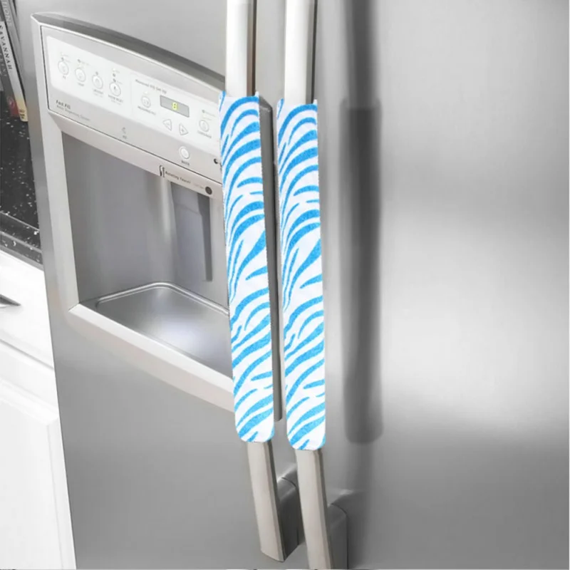 (One Pair) Refrigerator Handle Protector Door Handle Gloves Blue And White Home Garden Household Merchandises Door Knob Covers