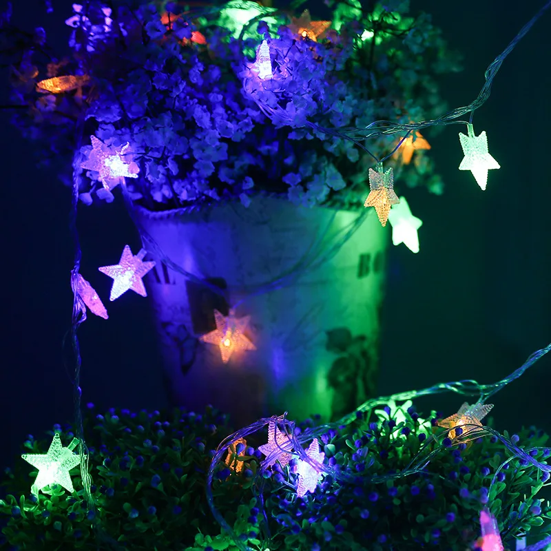 3M LED Star String Lights Christmas Holiday Decoration Star Fairy Light AA Battery Operated 20leds Festoon Light Chain SL057