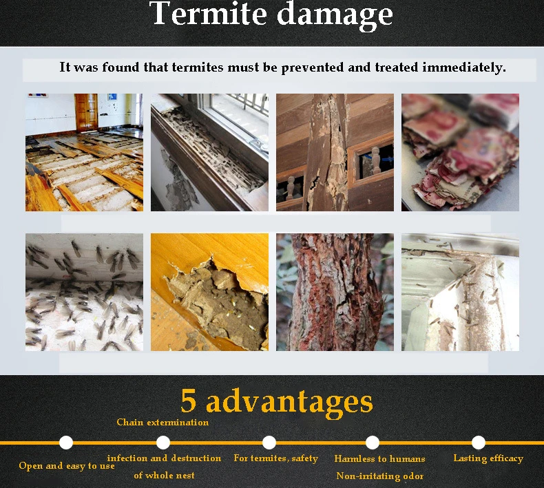 Высокая эффективность 100 г Termites устраняет порошок для уничтожения борьба с вредителями наживки вредителей отвергать Мышей Ловушка муравьиные медицинские эффекты разрушать