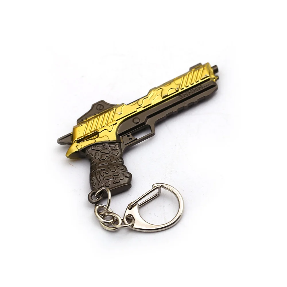 HSIC Game PUBG Battle Royale Keychain Revolver Weapon Gun Model Key Holder Men Car Bag Men Chaveiro Halloween llaveros hc1305
