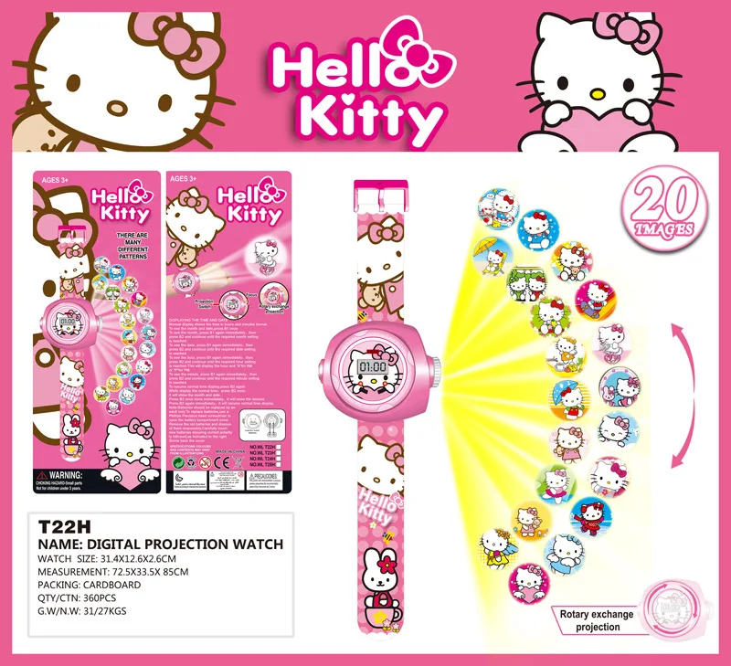 2019 часы с рисунком hello kitty, розовый Силиконовый ремешок для девочек, детские светодиодные цифровые часы Nina Reloj Nino Montre Enfant