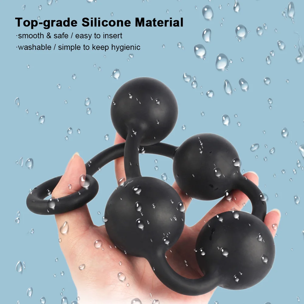 1Pc Silicone Anal Plug & Vaginal Dilator Anal Beads Butt Plug With 4 Anal Balls Expander Vibrant Sex Toys For Women Men Gays