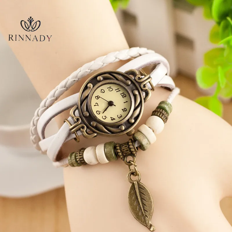 RINNADY New Retro Pendant Women Bracelet font b Watch b font Gold Quartz Gift font b