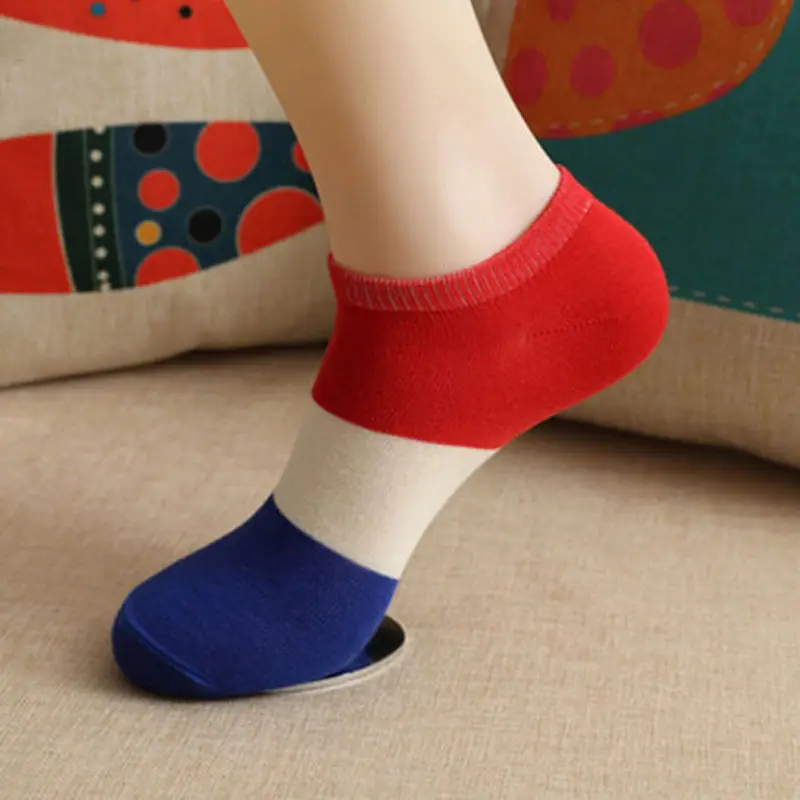 1 Pair Men's Stylish Ankle Socks Low Cut Crew Casual Color Cotton