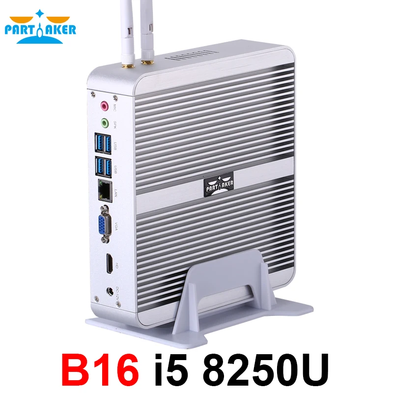 Причастник B16 Intel Core i5 8250U DDR4 безвентиляторный мини ПК WIN10 Мини ПК Windows10 с HDMI VGA USB Причастник B16 Intel Core i5 8250U DDR4 безвентиляторный мини ПК WIN10 Мини ПК Windows10 с HDMI VGA USB