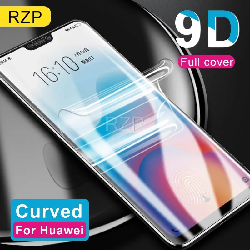 RZP 9D изогнутая защитная пленка на весь экран для Huawei P10 P20 lite Pro Plus Защитная мягкая 3D