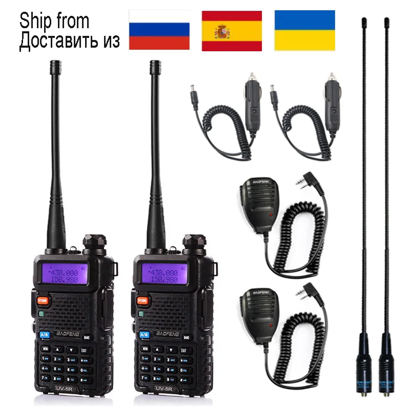 1pcs/2pcs Walkie Talkie Baofeng uv-5r Radio Station 5W Portable Baofeng uv 5r from Russia Ukraine Spain warehouse radio amateur