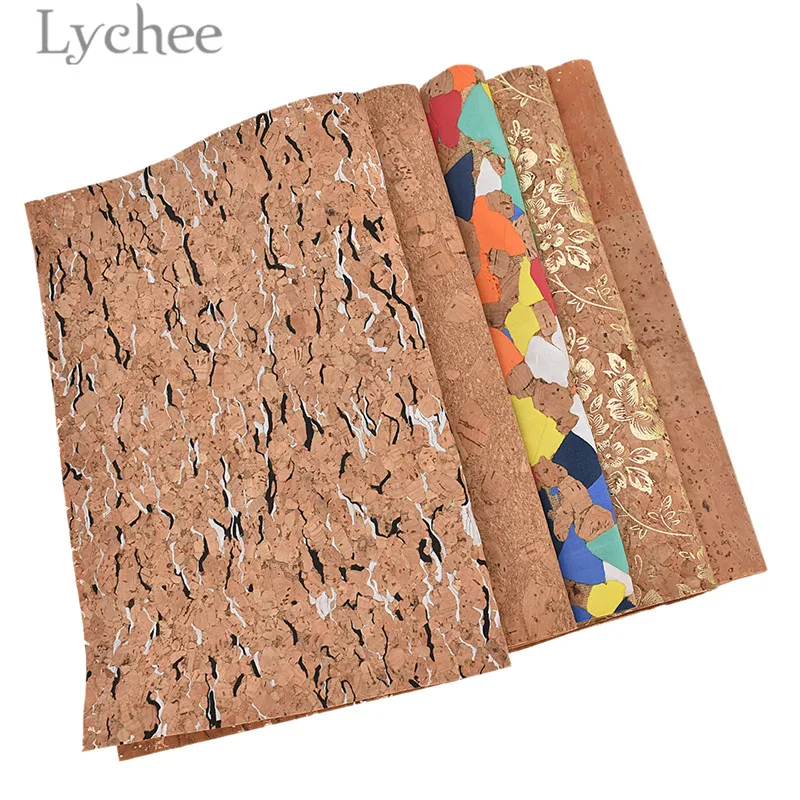 

Lychee A4 Vintage Flower Pattern Soft Cork Fabric High Quality Synthetic Leather DIY Material For Handbag Garments