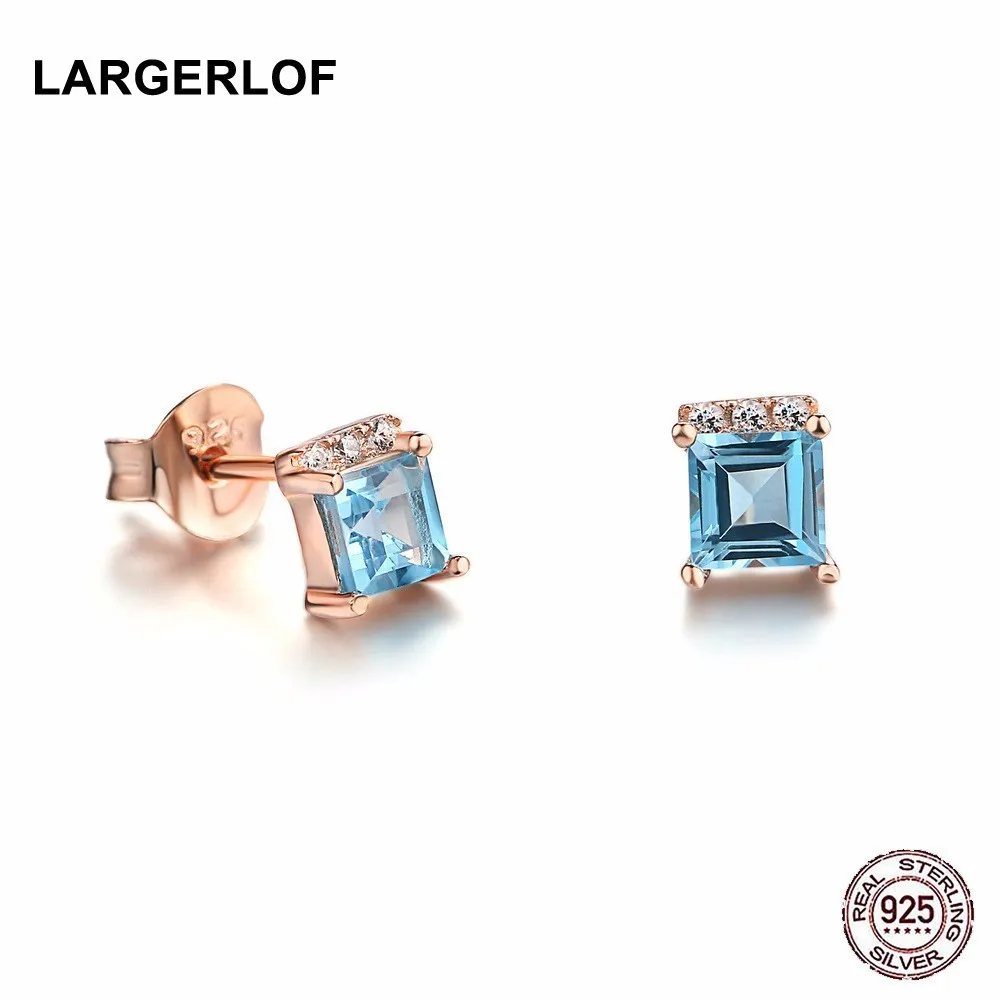 

LARGERLOF Earrings Silver 925 Earrings Women With Stones Fine Jewelry Women Topaz Silver 925 Jewelry ED37004