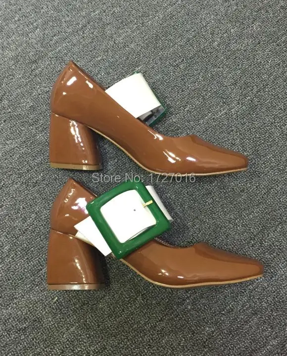 

British Fashion Women Dress Pumps Pointed Toe Prom Wedding Shoes Woman Buckle Zapatos Mujer Patent Leather Scarpe Donna Stiletto