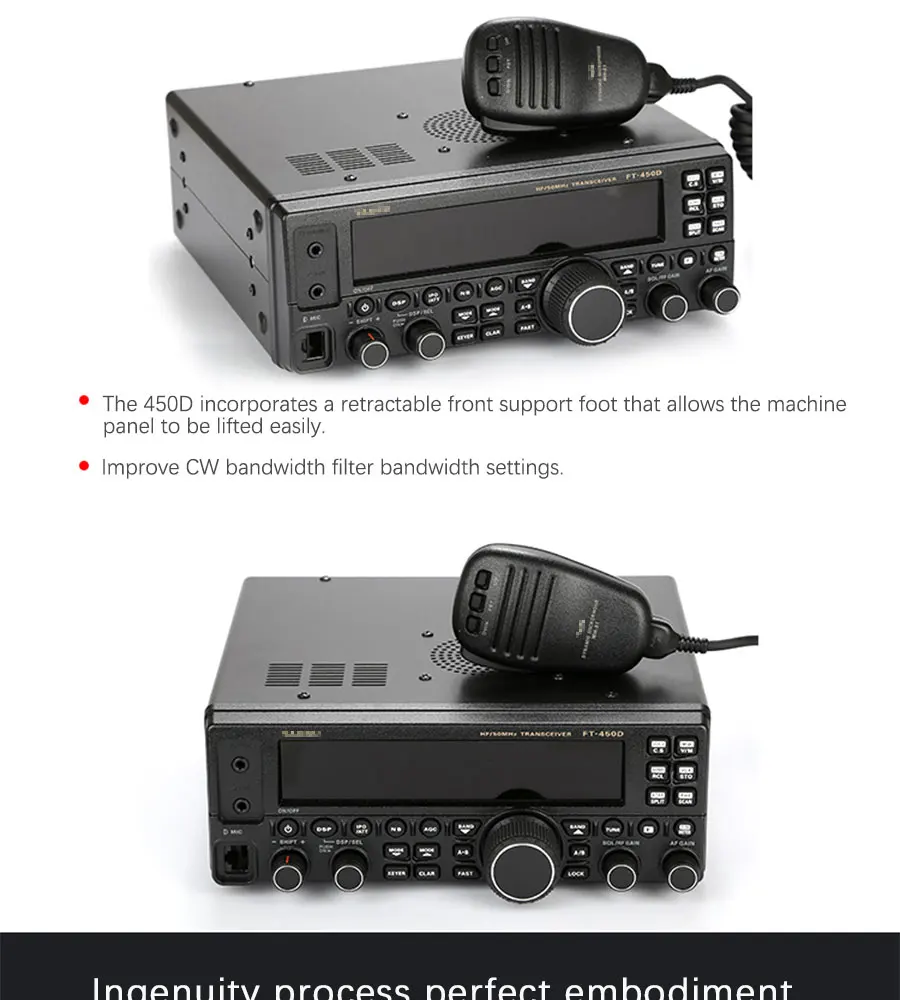 Подходит для Yaesu FT-450D HF/50 МГц коротковолновый Полный режим 100 Вт Мощность автомобильный радиопередатчик