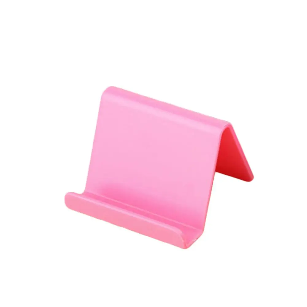 Держатель для мобильного телефона настольная подставка пластиковая настольная подставка конфетный цвет мини портативный держатель Универсальный кронштейн для смартфона - Цвет: Pink
