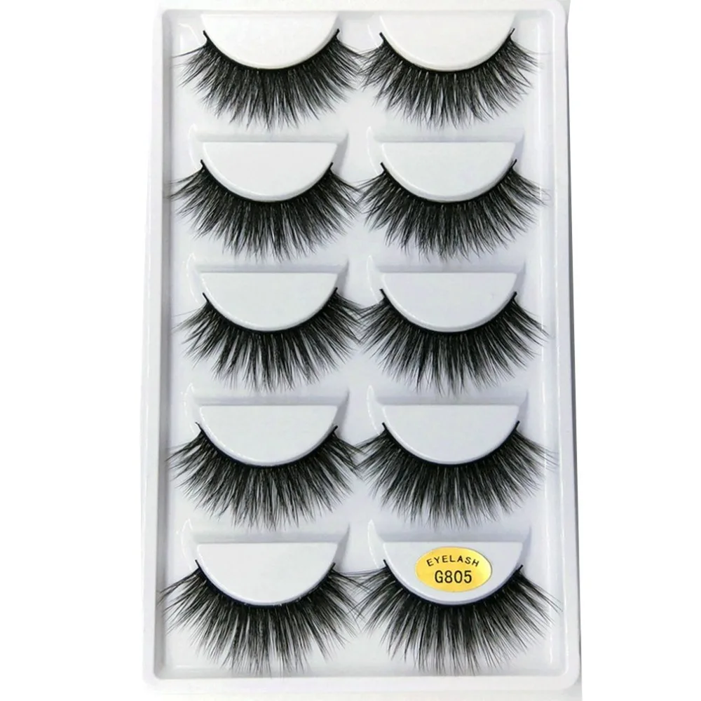 

5 Pairs/Set 3D Eye Lashes Reusable False Eyelashes Thick Extension Hand Made Craft Fake Eye Lashes for Women
