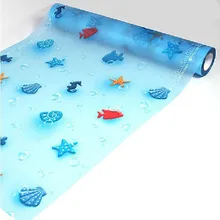 Статическая цепляющая детская комната матовое украшение окна Бытовая оконная пленка Океаническая рыба/оболочка/Морская звезда декор с животными 60 см x 300 см