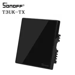 Интеллектуальный выключатель света SONOFF T3US TX Smart Wi-Fi настенный сенсорный выключатель Черный с границы умный дом 1/2/3 433 RF/Голосовое