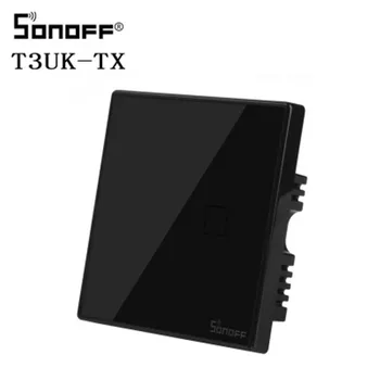 

SONOFF T3US TX Smart Wifi Wall Touch Switch Black With Border Smart Home 1/2/3 Gang 433 RF/Voice/APP Control Works With Alexa