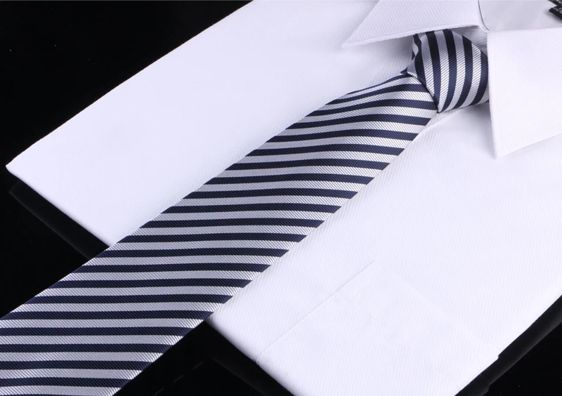 Высокое качество 8 см Бизнес Галстуки для Для мужчин модные профессии Для мужчин S Синий Полосатый Средства ухода за кожей шеи галстук